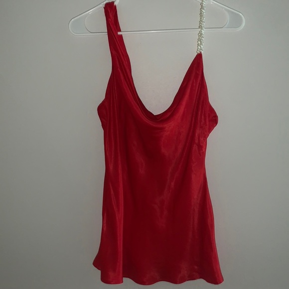 Red Satin Zara summer top. - Picture 1 of 2